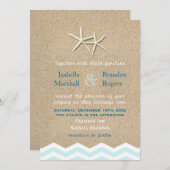 スターフィッシュシェブロン結婚式招待状 招待状 (正面/裏面)