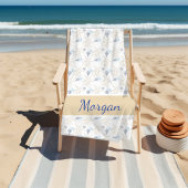 スターフィッシュシェルホワイトブルーパーソナライズされたビーチタオル ビーチタオル