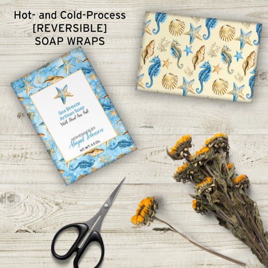 🐚スターフィッシュシーシェルアイボリー&ブルーソープラップ