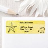 スターフィッシュシーシェルスケッチオンオールド紙 ラベル (インサイチュ)