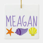 スターフィッシュシーシェルズシーショアビーチハウスバカンス セラミックオーナメント (裏面)