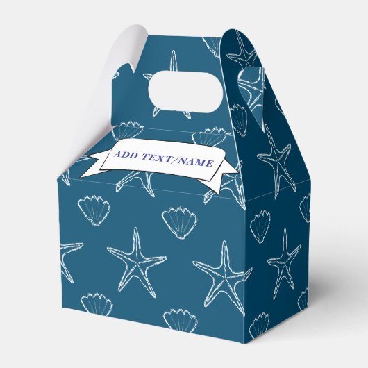 スターフィッシュシーシェルパターンオン海ブルーカスタム フェイバーボックス (裏面サイド)