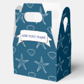 スターフィッシュシーシェルパターンオン海ブルーカスタム フェイバーボックス (オープン)