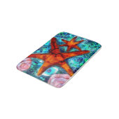 スターフィッシュシーシェルビーチ沿岸航海の抽象芸術 バスマット (アングル)