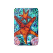 スターフィッシュシーシェルビーチ沿岸航海の抽象芸術 バスマット (正面縦)
