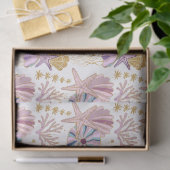 スターフィッシュシーシェルブルーパープルデクペ航海のージ 薄葉紙 (ギフト)