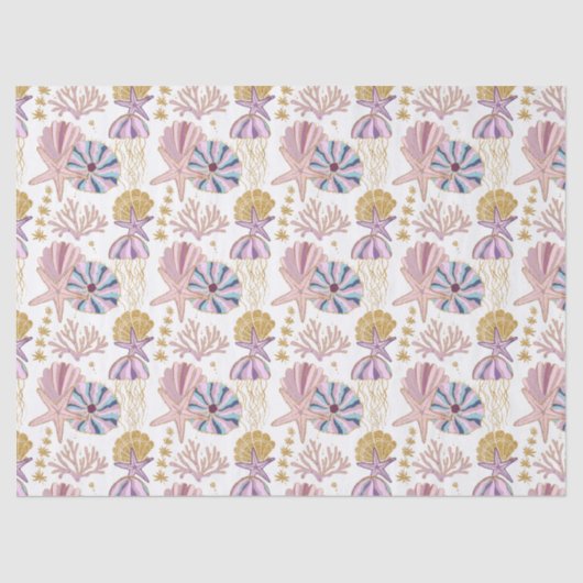 スターフィッシュシーシェルブルーパープルデクペ航海のージ 薄葉紙 (正面)