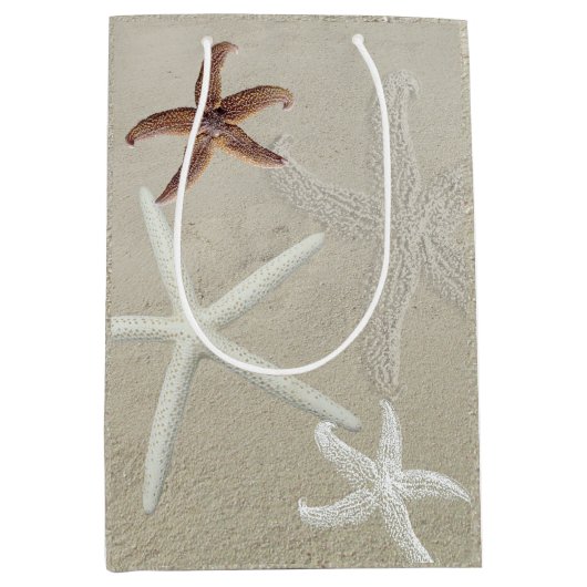 スターフィッシュシースターズビーチサンド抱き枕 ミディアムペーパーバッグ (正面)