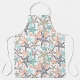 スターフィッシュシームレスパターンエプロン エプロン