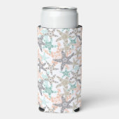 スターフィッシュシームレスパターンセルツァークーラーボックス スリム缶クーラー (Seltzer正面)