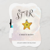 スターフィッシュスターベビーシャワー招待状 招待状 (正面/裏面)