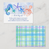 スターフィッシュタコシーホースビーチボーイベビーシャワー エンクロージャーカード (正面/裏面)