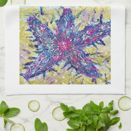 スターフィッシュティータオル キッチンタオル (折り畳み)