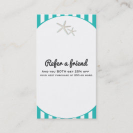 スターフィッシュティール（緑がかった色）ストライプのターコイズフレンド参照 紹介カード