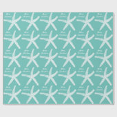 スターフィッシュティール(緑がかった色)ホワイトビーチメリークリスマス2023 ラッピングペーパー (フラット)