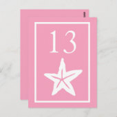 スターフィッシュテーブル番号（ピンク/白） ポストカード (正面/裏面)