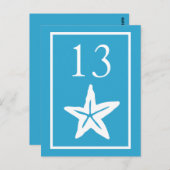 スターフィッシュテーブル番号（青/白） ポストカード (正面/裏面)