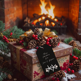 スターフィッシュニュートラルブラッククリスマスタイのギフトラベル ギフトタグ