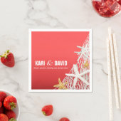 スターフィッシュネッティングビーチカクテルパーティー | コーラル スタンダードカクテルナプキン (インサイチュ)