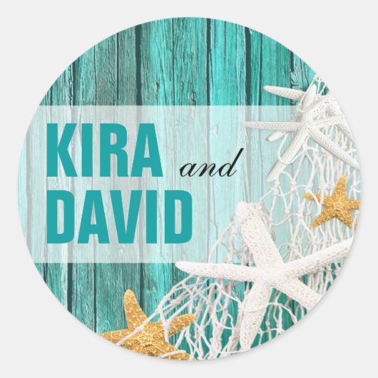 スターフィッシュネッティングビーチ木材好み |アクア ラウンドシール (正面)