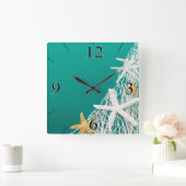 スターフィッシュネッティングビーチ沿岸生活 |アクア スクエア壁時計 (ホーム)