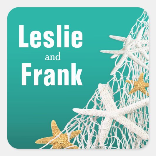 スターフィッシュネッティングビーチ結婚式特典 |アクア スクエアシール (正面)