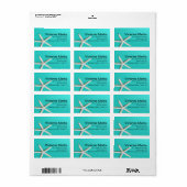 スターフィッシュバーガービーチ |ティール（緑がかった色） ラベル (フルシート)