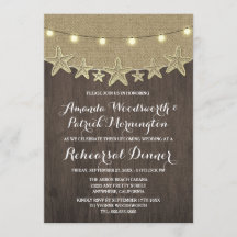 スターフィッシュバーラップビーチリハーサルディナー招待状