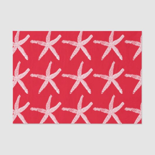 スターフィッシュパターンビーチクリスマスレッドホワイト2020 薄葉紙 (正面)