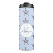 スターフィッシュパターンビーチマリン名前をカスタムする タンブラー (正面)