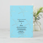 スターフィッシュパターンブルービーチ行先結婚式 招待状 (スタンド正面)