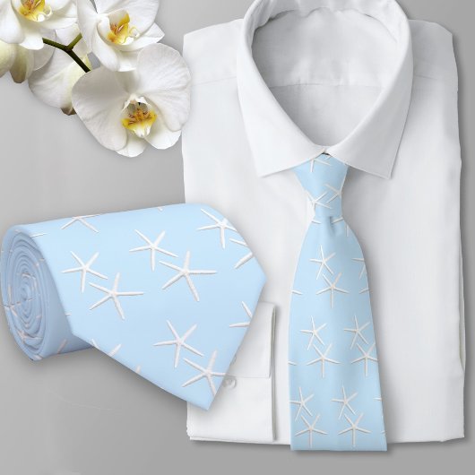スターフィッシュパター淡い色のンブルービーチグルームネックタイ ネクタイ
