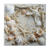 スターフィッシュパールシーシェルズドリフトウッドビーチ タイル (正面)