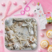 スターフィッシュパールシーシェルズドリフトウッドビーチ ペーパープレート (パーティー)