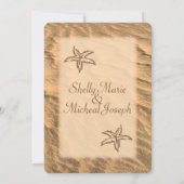 スターフィッシュビーチでの目的地ウェディング 招待状 (裏面)