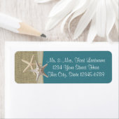 スターフィッシュビーチとバーラップティール（緑がかった色） ラベル (インサイチュ)