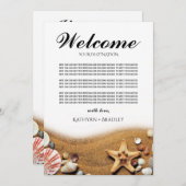 スターフィッシュビーチの目的地ウェルカムウェディング 招待状 (正面/裏面)