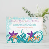 スターフィッシュビーチまたは宛先ウェディング招待状2 招待状 (スタンド正面)