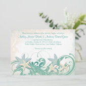 スターフィッシュビーチまたは宛先ウェディング招待状 招待状 (スタンド正面)