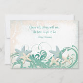 スターフィッシュビーチまたは宛先ウェディング招待状 招待状 (裏面)