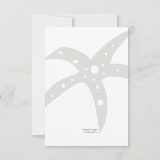 スターフィッシュビーチアクアブルー結婚式招待状 招待状 (裏面)