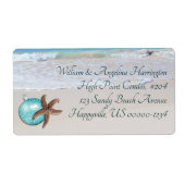 スターフィッシュビーチクリスマスワイド差出人住所ラベル ラベル (正面)