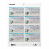 スターフィッシュビーチクリスマスワイド差出人住所ラベル ラベル (フルシート)