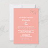 スターフィッシュビーチサーモンカスタムオレンジ結婚色の 招待状 (正面)