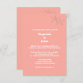 スターフィッシュビーチサーモンカスタムオレンジ結婚色の 招待状 (正面/裏面)