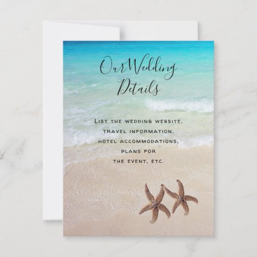 スターフィッシュビーチシーンウェディングの詳細 招待状 (正面)