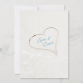 スターフィッシュビーチスカイブルーとハート招待状 招待状 (裏面)