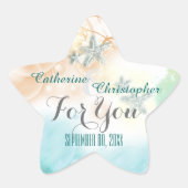 スターフィッシュビーチテーマ結婚式の引き出物「あなたのために」 星シール (正面)