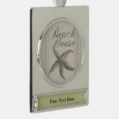 スターフィッシュビーチハウスシーショアコースト シルバープレートバナーオーナメント (右)