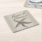 スターフィッシュビーチハウスシーショアコースト スクエアペーパーコースター (アングル)
